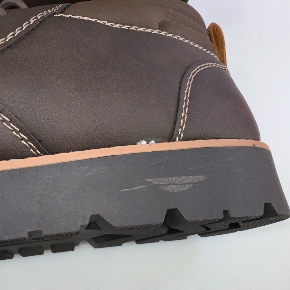 Weatherproof Vintage Men's Faux-Leather Chukka Boot Brown 13 M New chester lace